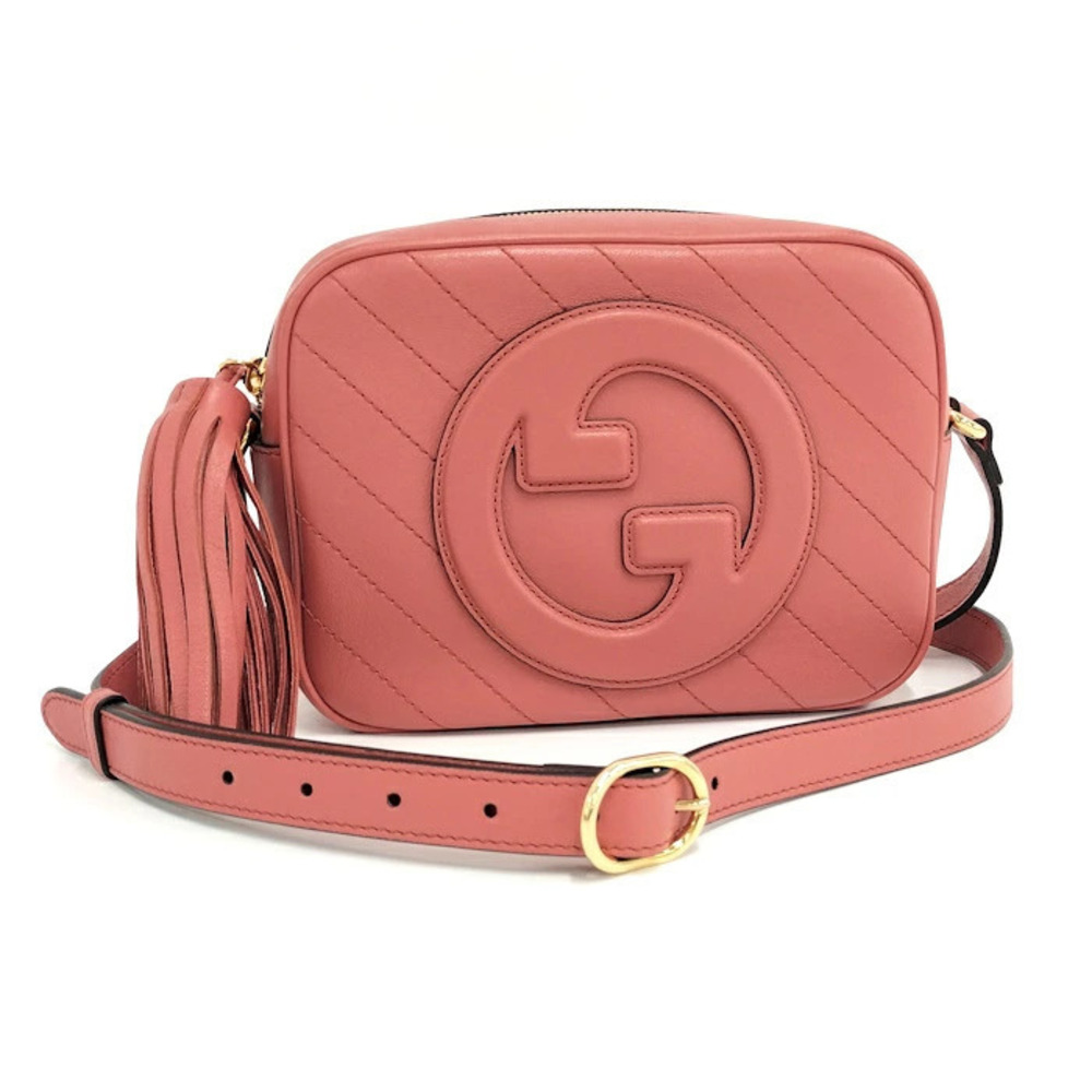 Gucci Blondie Shoulder Bag Leather Pink